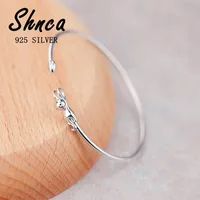 New 925 Sterling Silver Kitty Cat Fashion Open Charm Bracelet & Bangles For Women Girl LB066 1