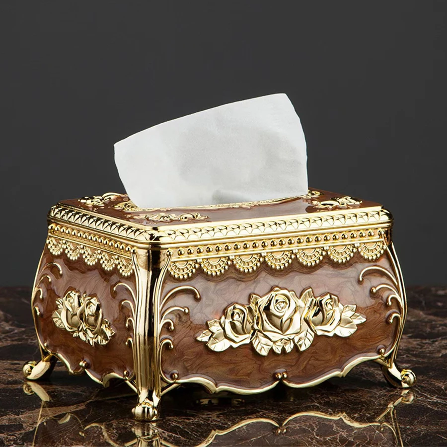 European style tissue box, kitchen, living room, napkin extraction box, hotel, restaurant tabletop paper extraction storage box 4