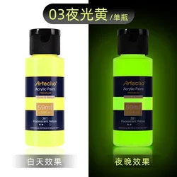 Luminous Fluorescent Acrylic Hand - painted DIY Liquid Paint for Creative Art Projects (Luminous yellow)