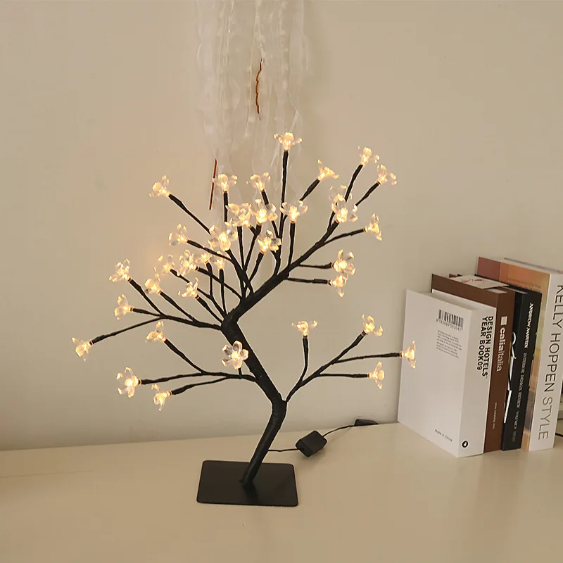 

Cherry Blossom Tree Night Light LED Energy Conservation Home Deco Table Lamp Fashion Romantic Atmosphere Light Couple Gift