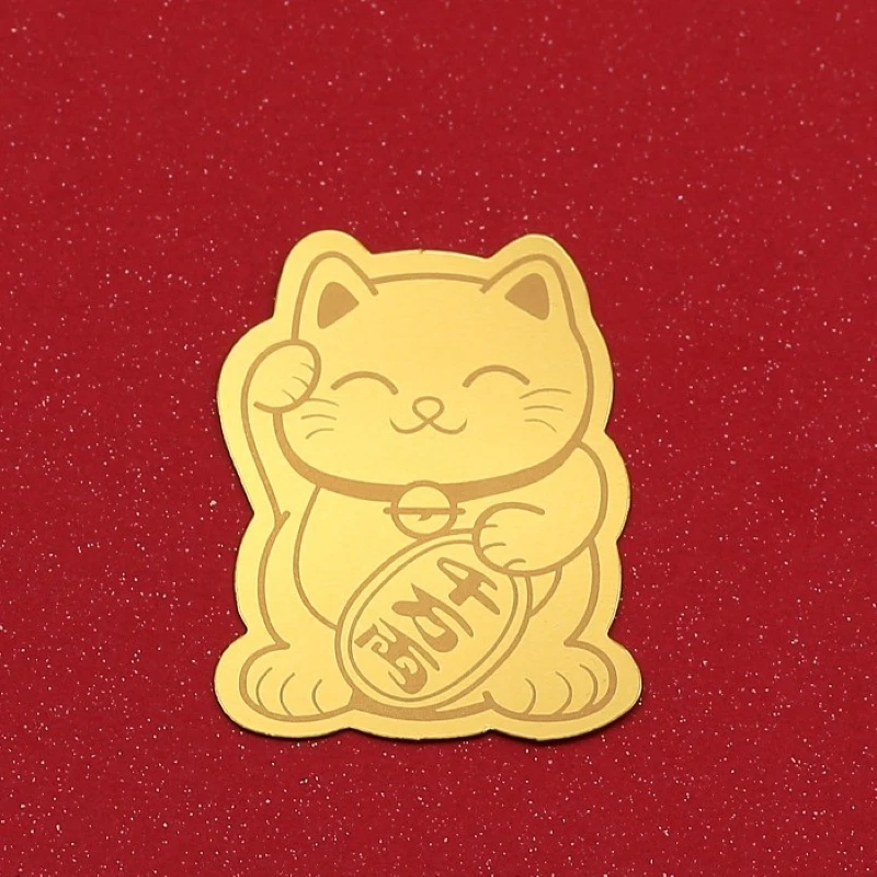 Gold Foil Lucky Cat Mobile Phone Decoration Sticker Gold Lucky Cat