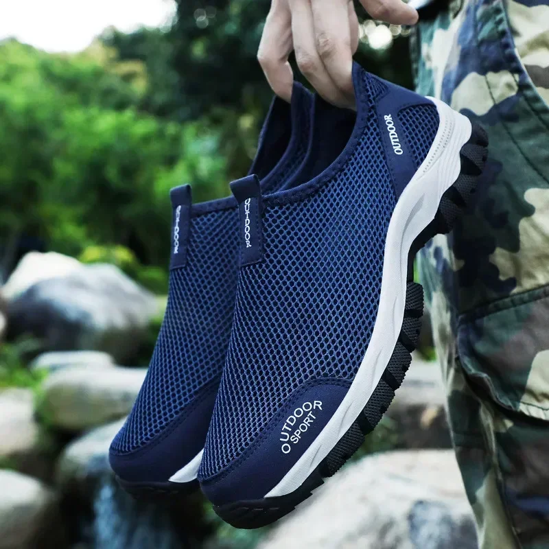 Men Non-slip Climbing Shoes Slip On Men's Mesh Sneakers 2025 Summer Man  Breathable Casual Shoe Big Size for 44 45 46 47 48 49 3