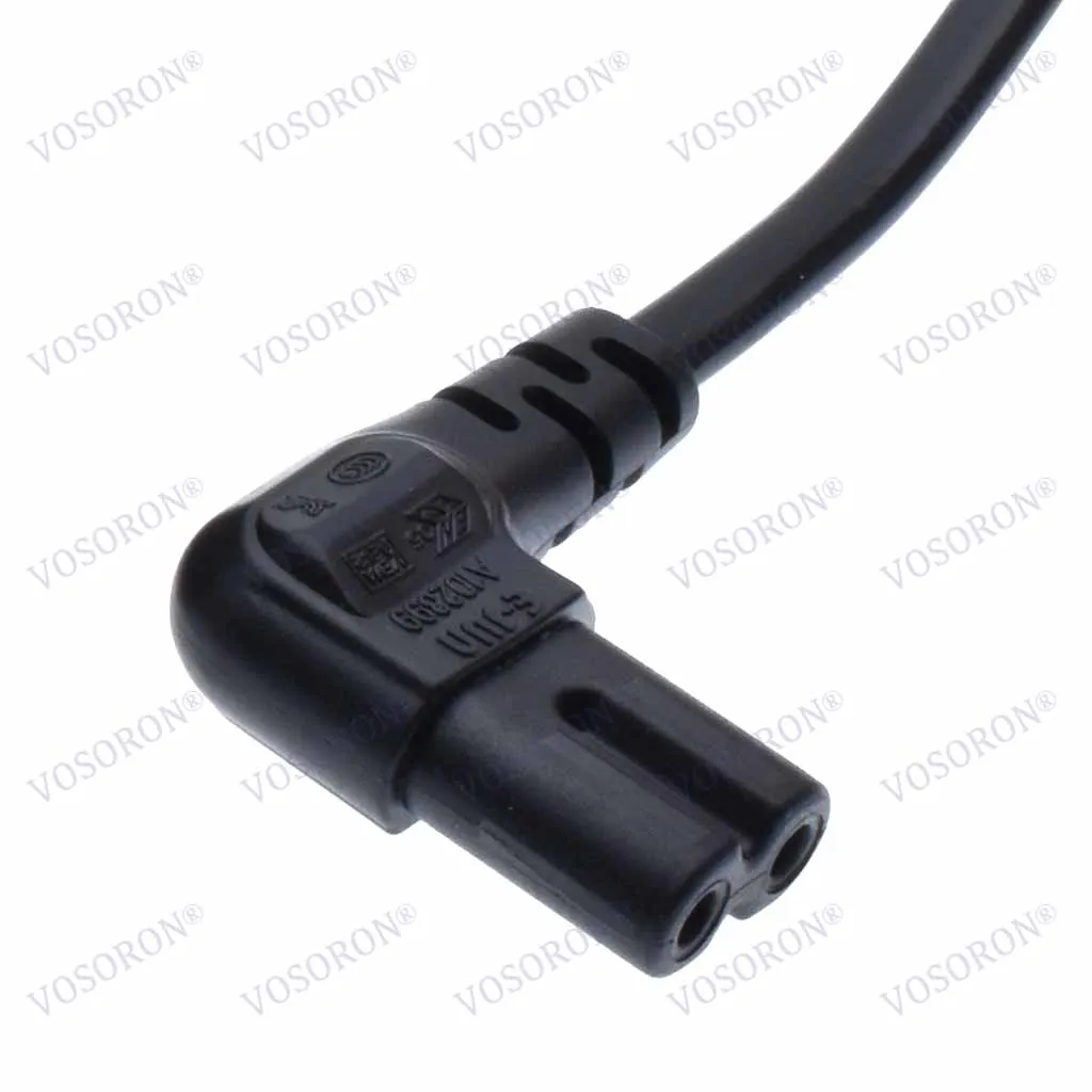 UK British 3-Prong to Figure 8 C7 Right Angled AC Power Cord Cable Lead