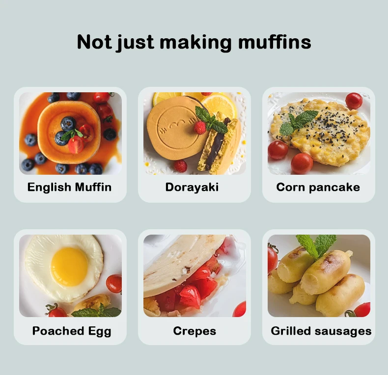 Description Picture 5 of itemDMWD Mini Electric Muffin Machine Double Sided Heating Waffles Maker Sandwich Omelette Breakfast Pancake Electric Baking Pan