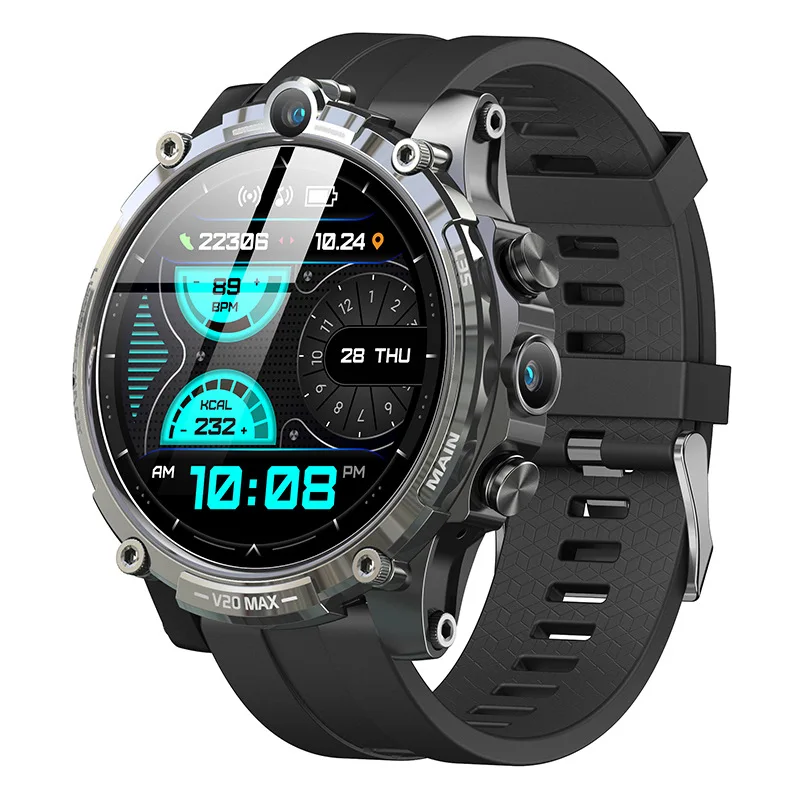 

V20 MAX Smart Watch WiFi 4G SIM Card Dual Camera Heart Rate Monitoring Fitness Bracelet Smart Navigation Watch For Android IOS