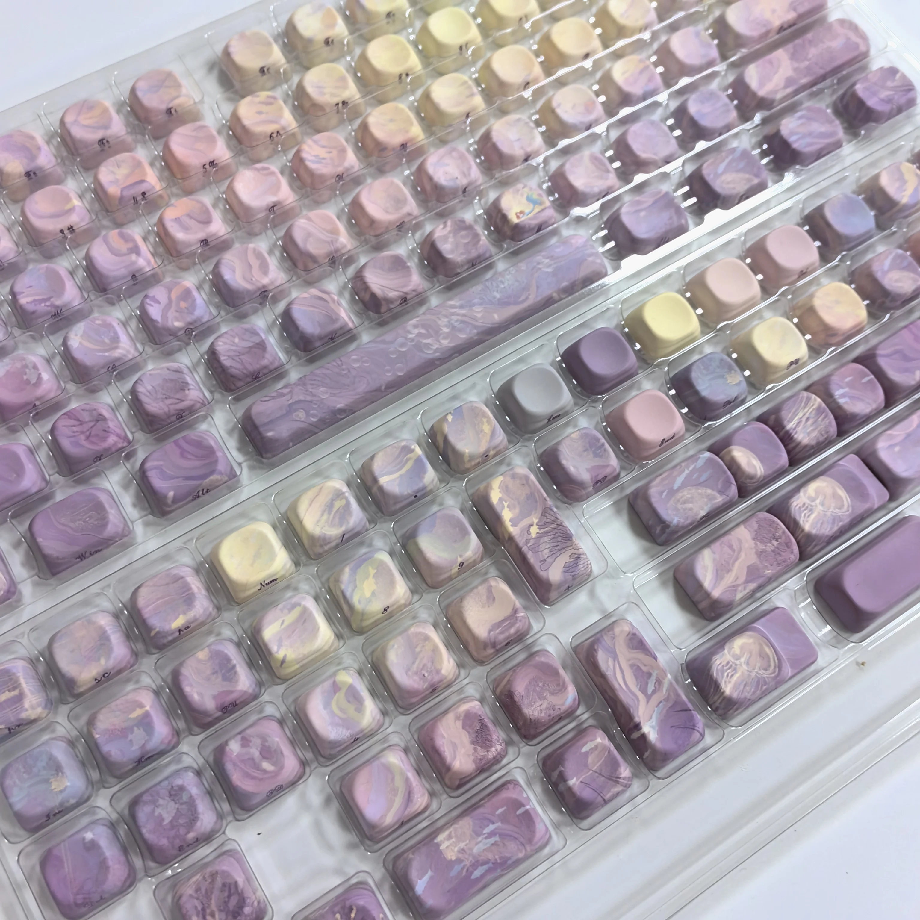 lado MOA gravado, PBT, opaco, roxo estética,