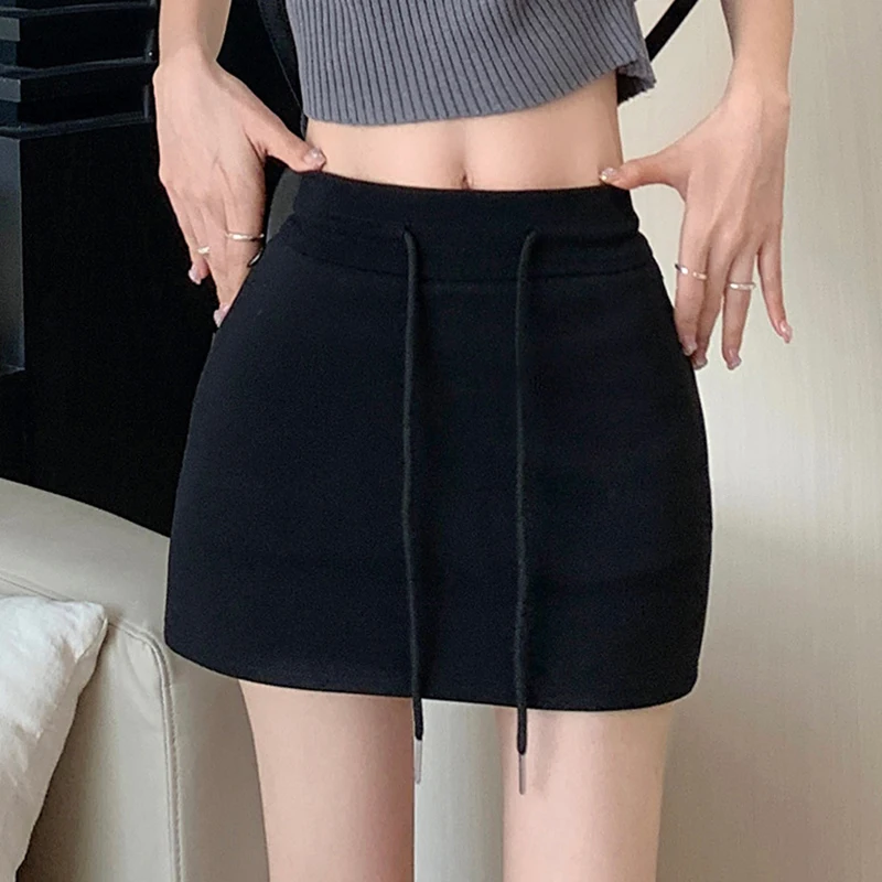 Slim Women High Waist A-Line High Street Casual Stripe Skirt Outwear