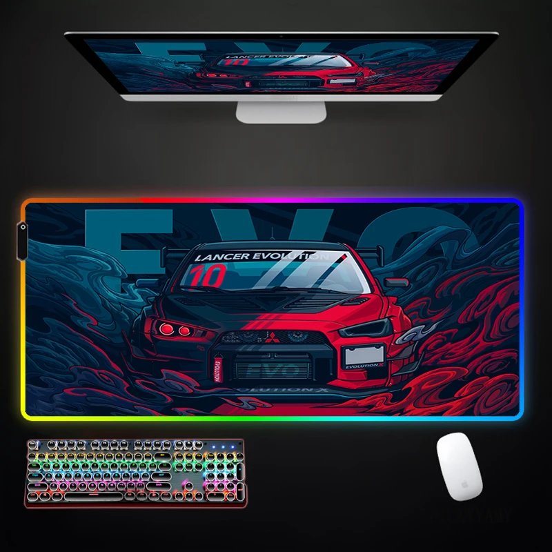 

RGB игровой коврик для мыши, Автомобильный дизайн, коврики для мыши, большой игровой коврик для мыши XXL, коврики для клавиатуры, светящийся Настольный коврик, коврик для мыши с подсветкой