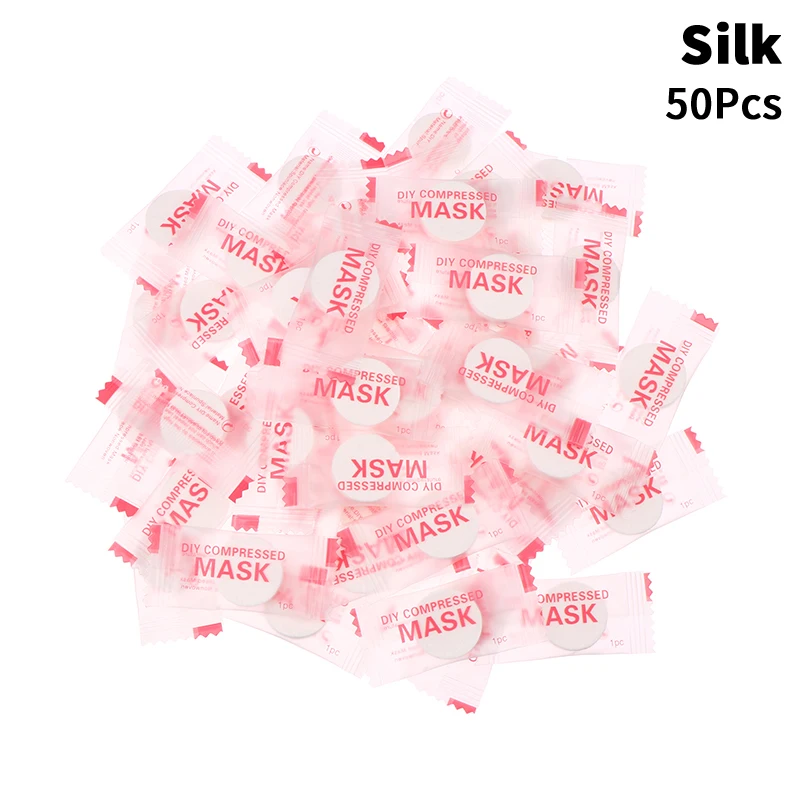 Pack of 50/100 Compressed Disposable Facial Masks - Portable Silk/Cotton Skin Care Towelettes