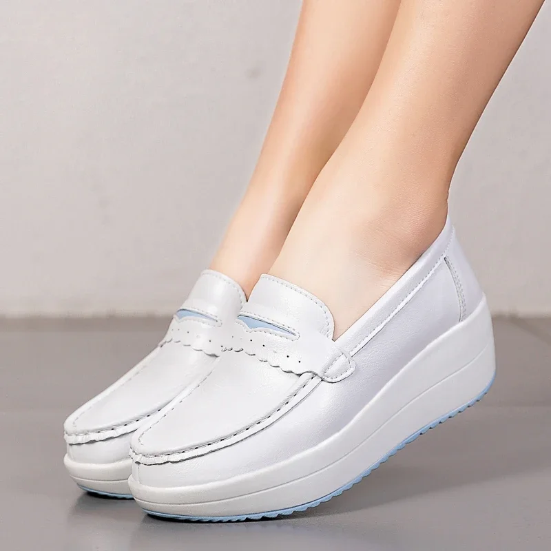 Women Platform Wedges Casual Shoes Loafers Soft Nurse Work