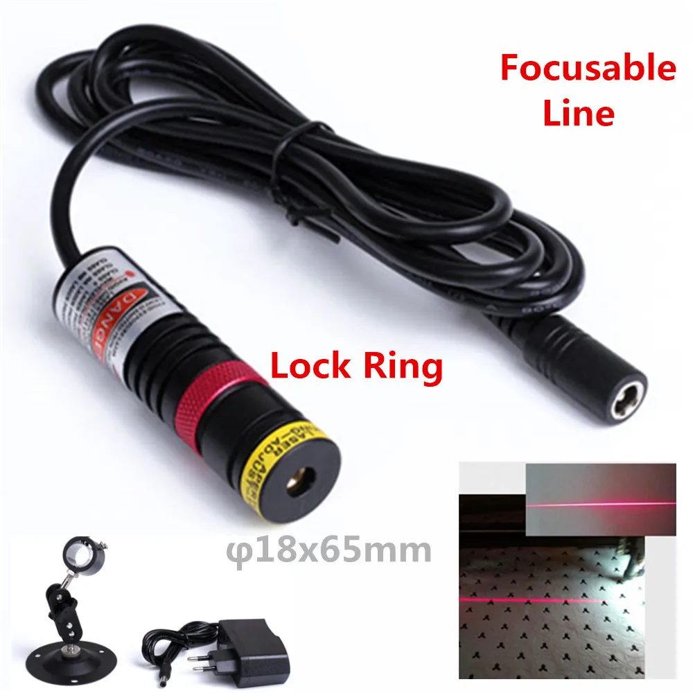 

Line Red Locator Focusable D18x65mm 638nm 10mW 30mw 50mw 100mw 150mw 200mw Laser Module (FREE with EU Adapter ) for Wood Cutting