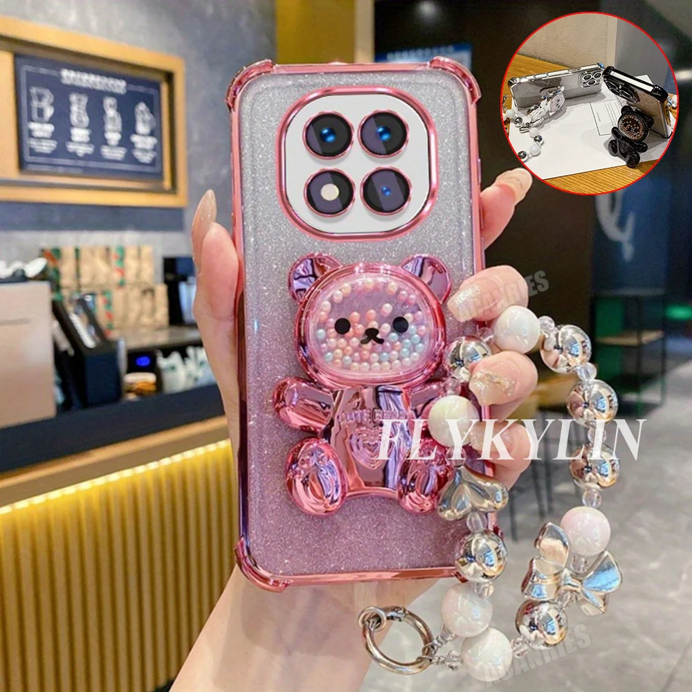 Bear Holder with Bead Bracelet Anti-Drop Protective Soft Shell Case