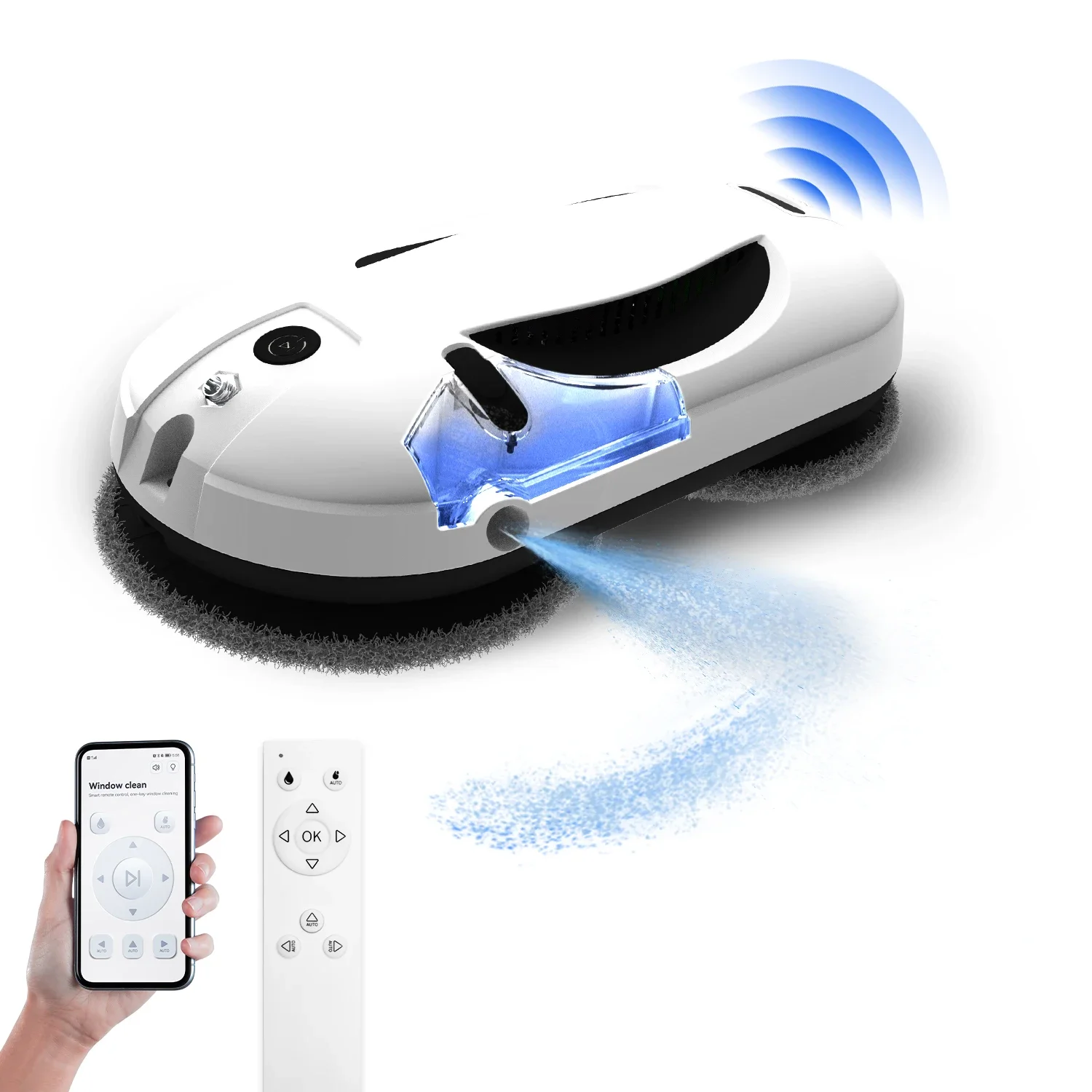 Automatic Robotic Window Cleaner with Water Tank Automatic Glass Cleaning Robot S2