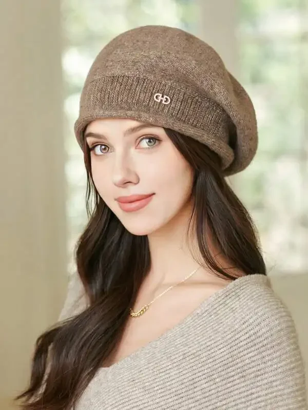 Women's Beret Hat Elegant Autumn Winter Warm Painter Style_voghion.com
