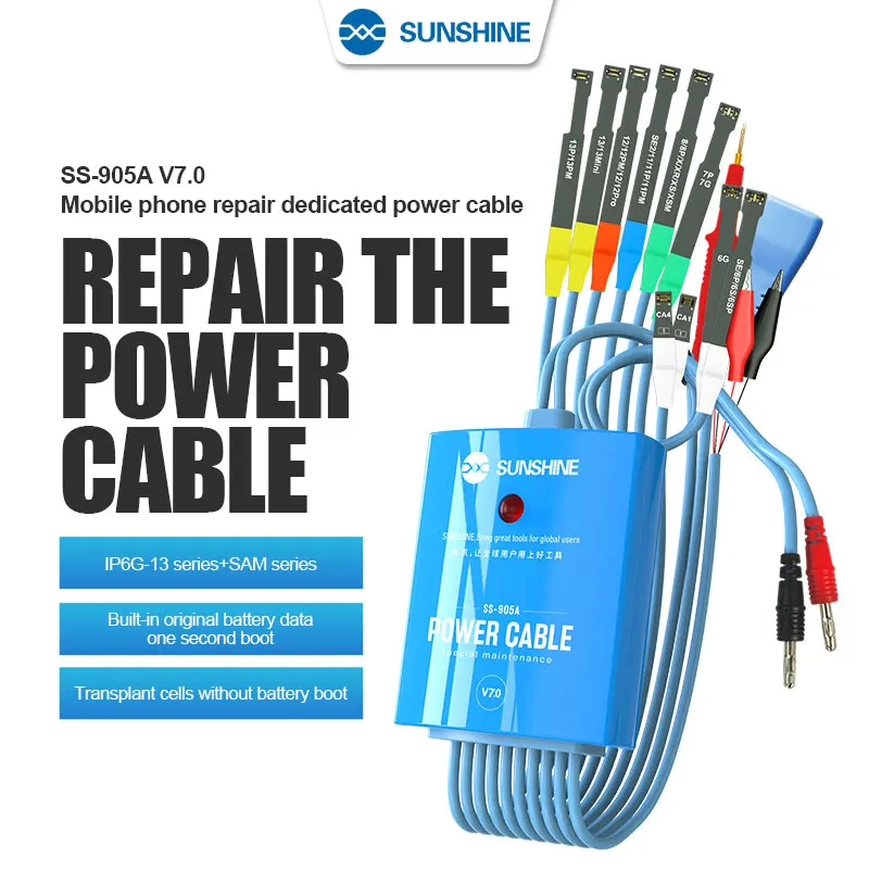 Sunshine Ss-905A Per Iphone 6G ~ 13 Mini Pro Max Dc Cavo Di Prova Corrente Di Alimentazione Per La Linea Di Controllo Dello Stivale Della Scheda Madre