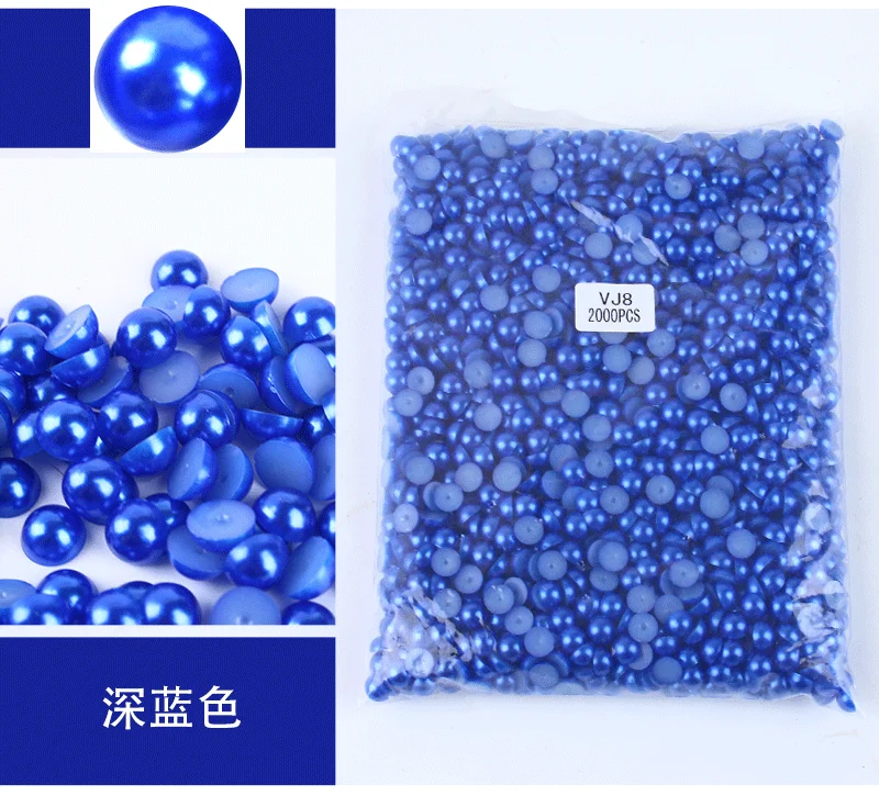 Mixed Size Colorful ABS Pearl Flat Back Rhinestones for Nail Art & Jewelry Crafting
