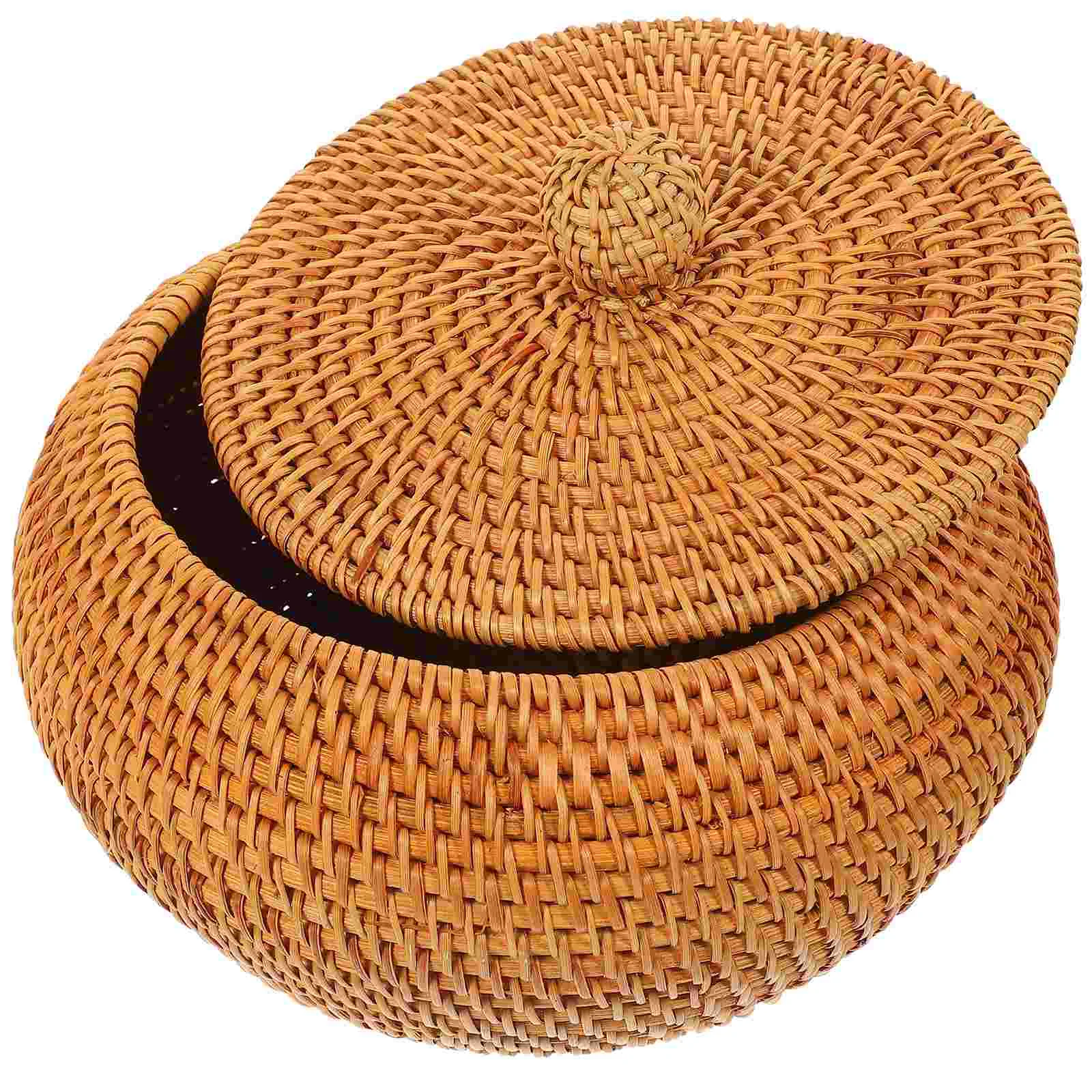 

Wicker Storage Basket Rattan Creative Desktop Home Natural Woven Baskets Sundries