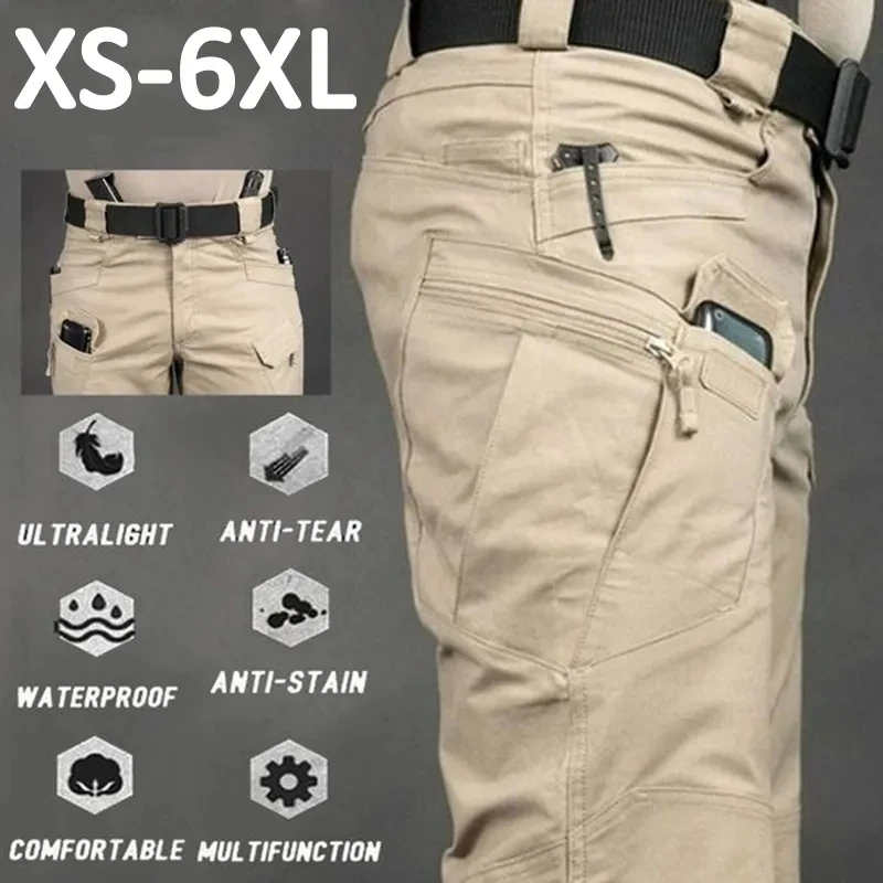 Men's Tactical Cargo Pants Elastic Multi Pocket Outdoor Casual Pants Combat Trousers Sweatpants Plus Size 6XL