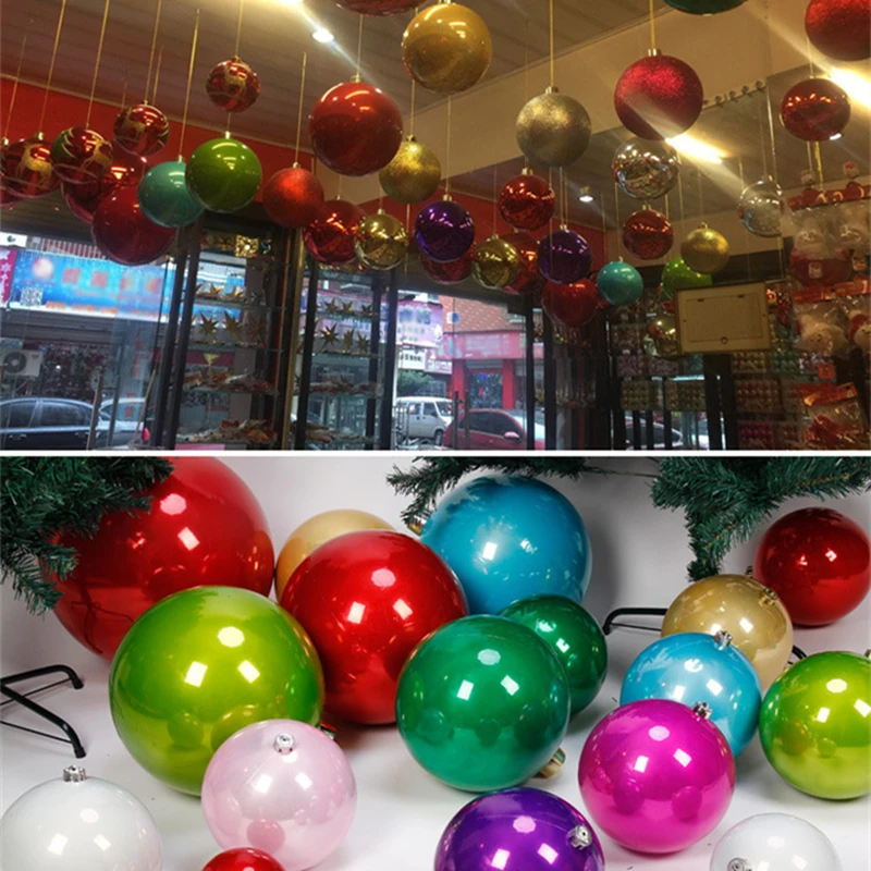 Decoración navideña para el hogar, colgante de árbol de Navidad grande,  bola roja, color verde, Año Nuevo, 2023 - AliExpress