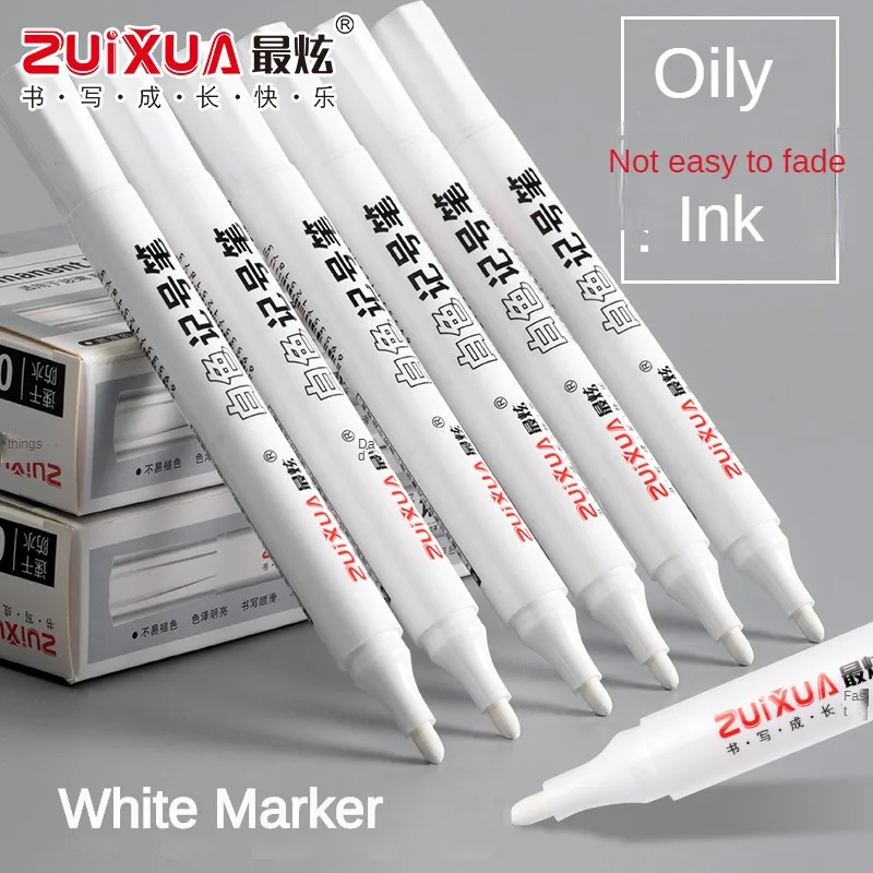 White Marker Pens 1/3/5 Pcs White Marker Pens 2.0mm Oily Waterproof White Gel Pen DIY Graffiti Sketching Markers Stationery Wrting School Supplies