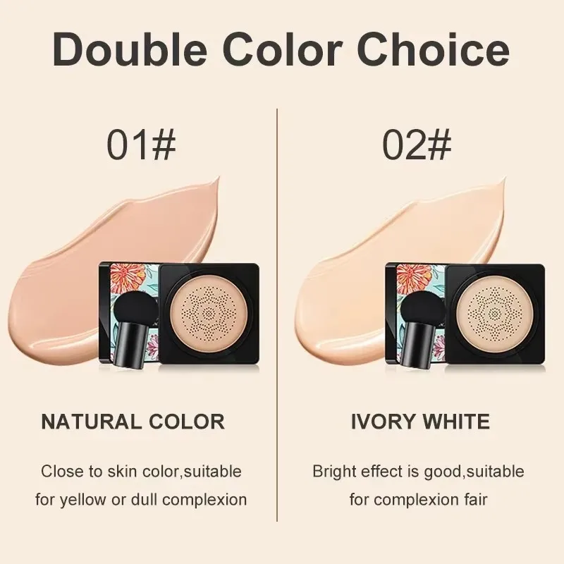 Air Cushion Cream Mushroom Head CC Cream Natural Moisturizing Foundation Concealer Whitening Oil-control Makeup Cosmetics BB Cream
