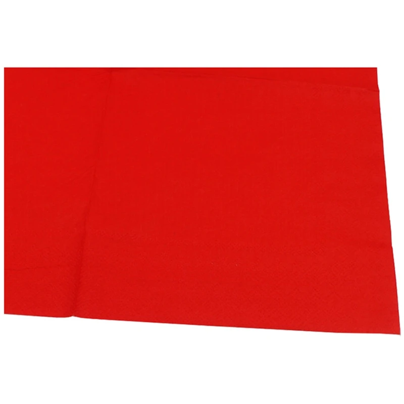 5 Pack Solid Color Printed Paper Napkin (Red)