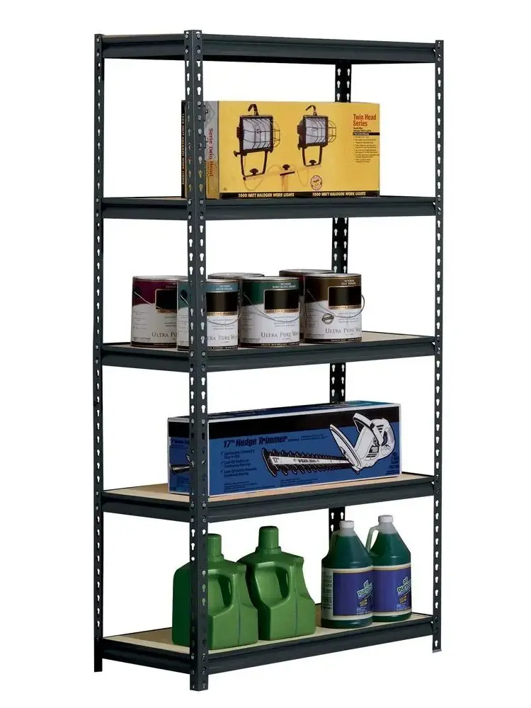 45 X 90 X 180cm 5 Tiers Powder Coated Storage Rack Black Office Furniture 4