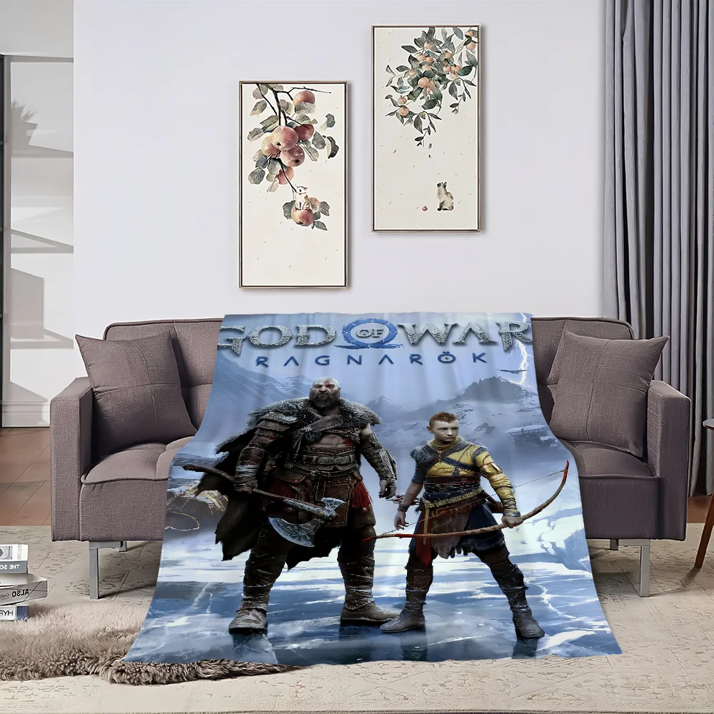 GAME G-God of War Ragnaroks Blanket Skin friendly comfort warm soft plush blanket suitable sofa living room office bedroom 3