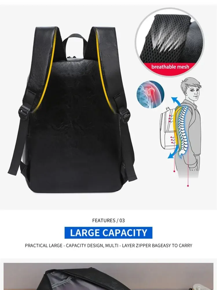 S7414a5f77ce44402a1b6bd444888e5ebs 1 Pack 15.6 inches Men's Business Simple Computer Backpack USB Charging Lightweight Schoolbag Travel Commuting Mallzona