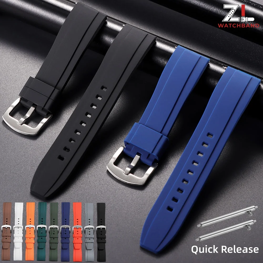 Enhanced Silicone Sports Watch Strap - Quick Release, Multiple Color Options