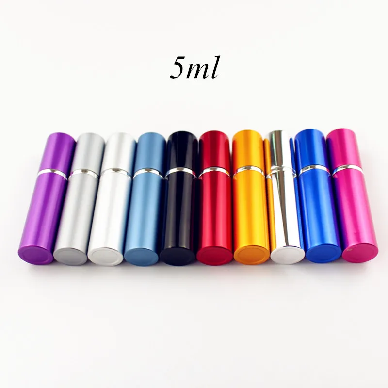 Perfume Atomizer 1PC 5ml 10ml Portable Mini Glass Bottle Travel Aluminum Spray Empty Metal Parfume Sprayer