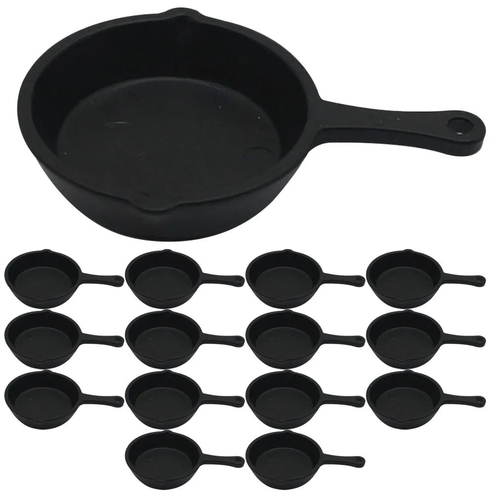 

15 Pcs Pan Pendant Mini House Ornament Toy Pans Miniature Cookware Plastic Frying Decors