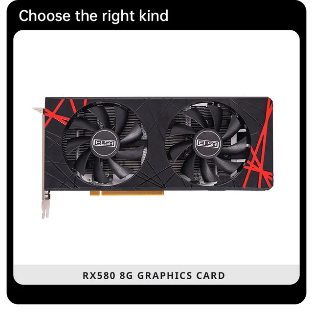 Elsa radeon rx 580 8gb gddr5 256bit gpu schreibtisch computer gaming ...