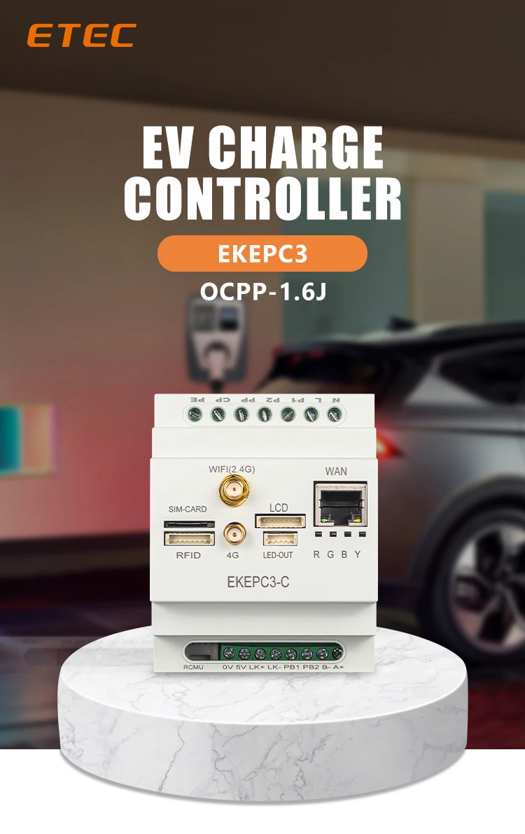 Controller of EV Charger Cable type with OCPP1.6 (Wifi,4G,Ethernet),with RFID mo