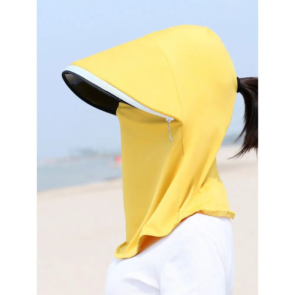 Anti-UV Beach Caps Full Face Cover Extended Brims Sun Hat Women Children Men Sunshade Cycling Camping Hiking Fishing Hat
