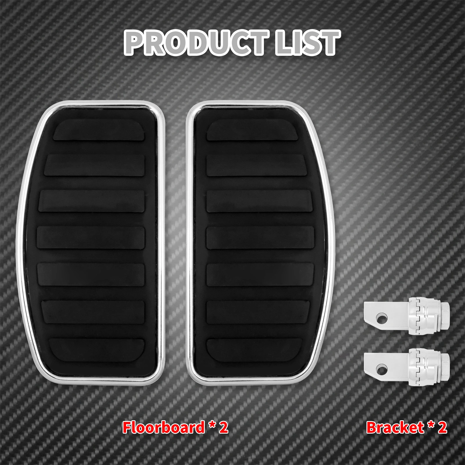 Universal Motorcycle Footrest Adjustable Rear Passenger Foot Pegs Metal Floorboards Stripe Pads for Honda VTX1300 VTX1800 VF750 Motorcycle Accessories Motorcycle Footrests Motorcycle Foot Pedals