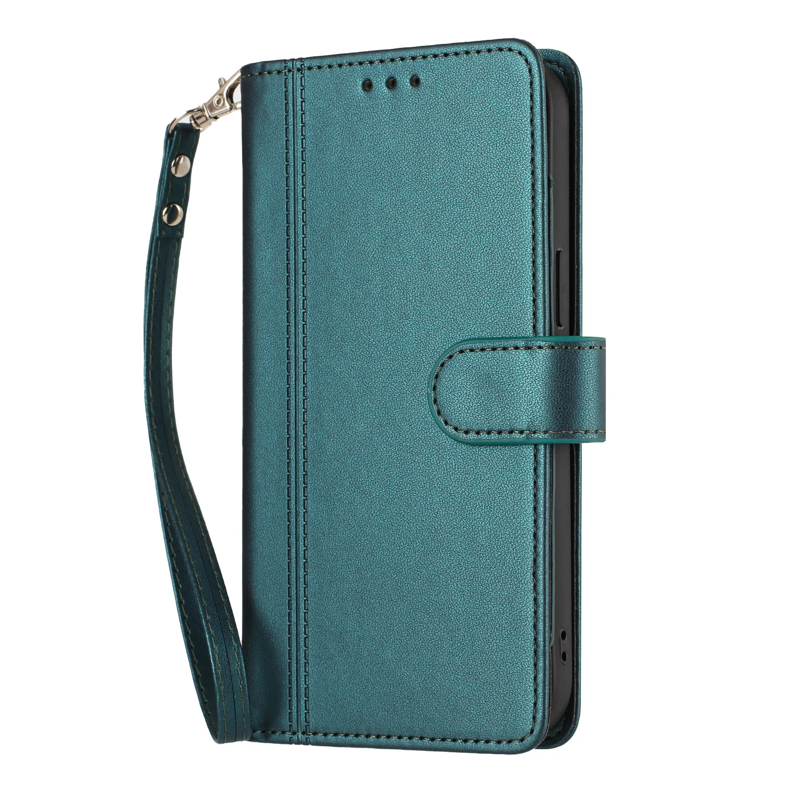 Luxury Leather Flip Phone Case with 9 Card Slots and Strap Book Wallet Design