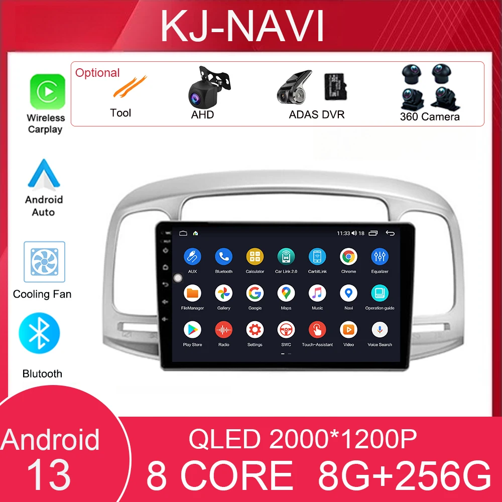 

Car Navigation Screen Android 13 Carplay For Hyundai Accent 3 2006 - 2011 GPS Navigation Touch Screen Stereo WIFI 4G Carplay