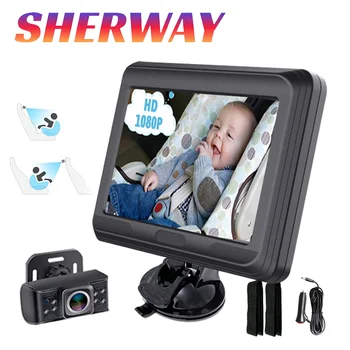 Telecamera per Auto HD 1080P per Bambini, Monitor per Sedile Posteriore con Angolo di Visione Regolabile, Schermo 4.3'' con Visione Notturna a Infrarossi