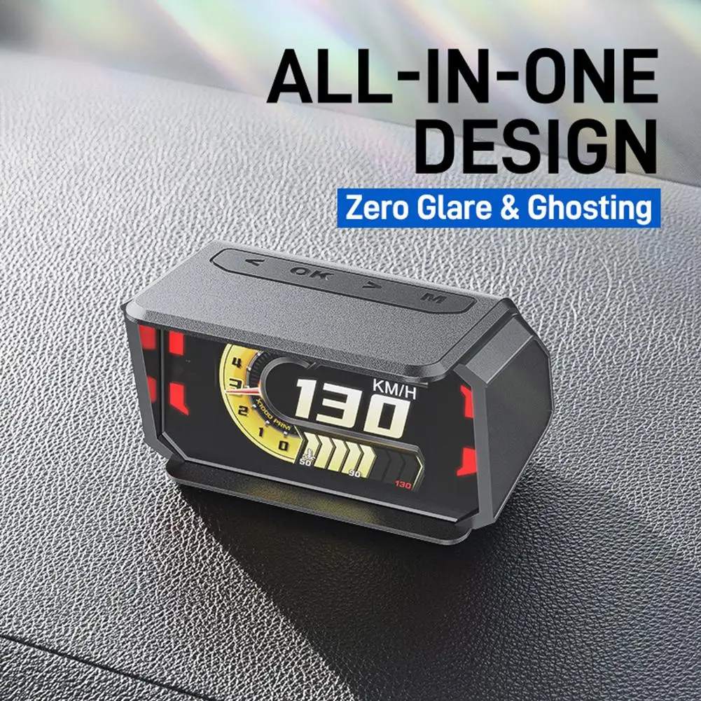 자동차 OBD + GPS HUD 헤드업 디스플레이 LCD 계기판 게이지 RPM 전압 오일 압력 터보 미터 속도계