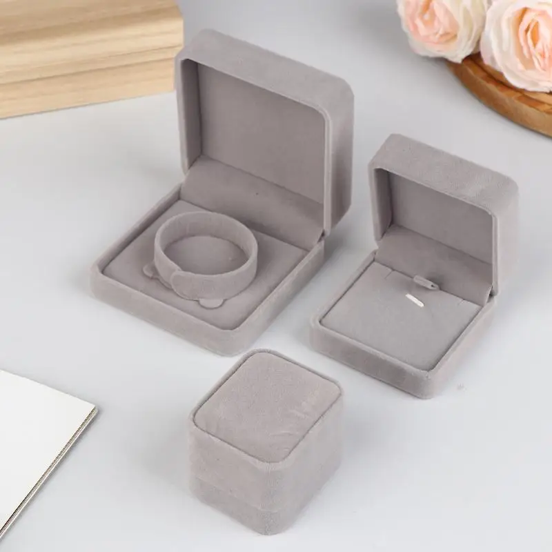 Velvet Jewelry Box Rings Necklaces Earrings Pendants Storage Box For Women Jewelry Packaging