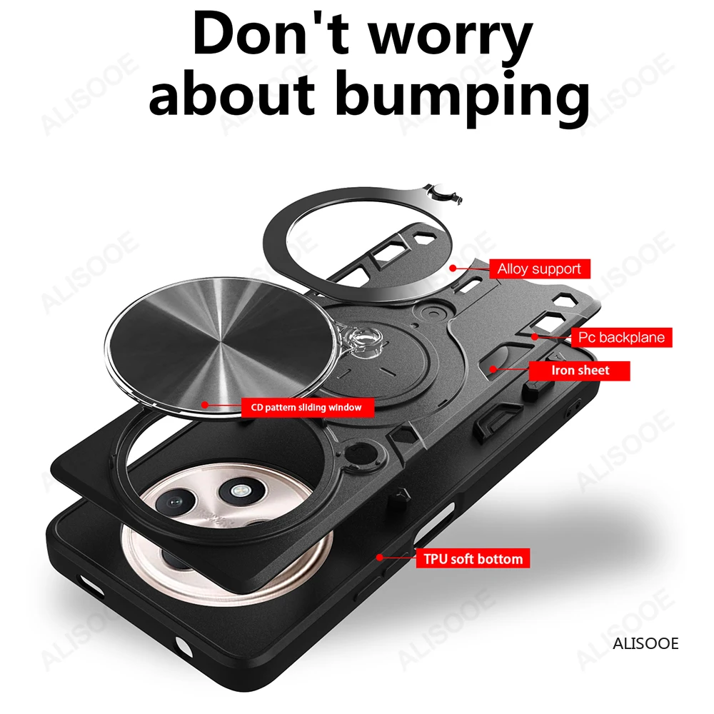 Slide Camera  with Ring Stand for 5G Shockproof Phone Protection