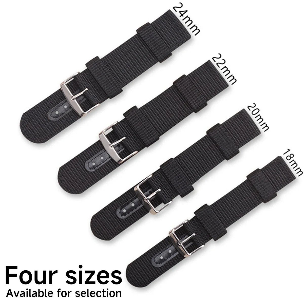 Breathable Canvas Nylon Sport Watch Band - Versatile Sizes 18mm to 24mm