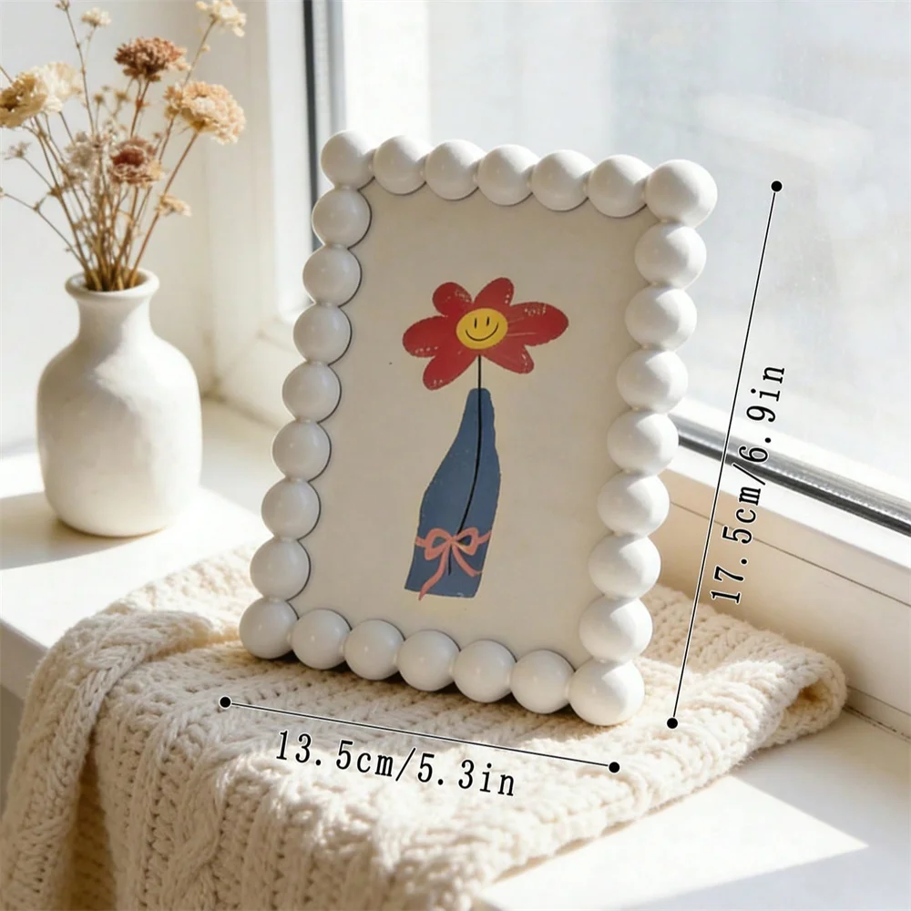 Cornice Portafoto con Perline, Design Cartone Animato Carino, Espositore da Tavolo Kawaii, Porta Foto da Scrivania per Casa, Ufficio, Camera da Letto - Image 6