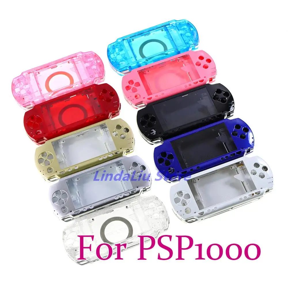 PSP 1000 PSP1000 교체 부품에 대 한 단추 나사와 3 세트 전체 주택 셸 커버 케이스case replacement