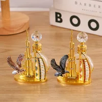 60pcs10ml Middle East Dubai Burj Al Arab Hotel Burj Khalifa Falcon Metal Perfume Bottle Essential Oil Refillable Attar Bottles 2