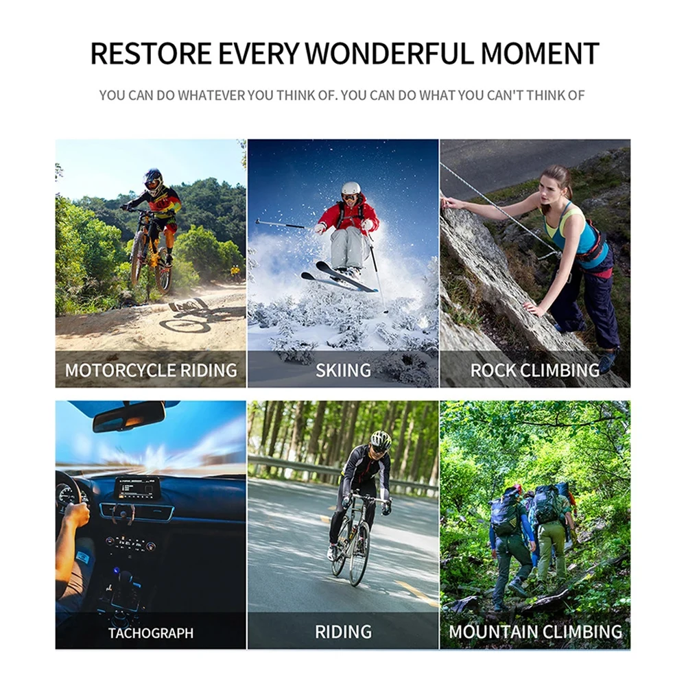 4K HD action camera IPX8 waterproof the same camera sports DV outdoor camera Anti-shake motorbike car recorder Helmet Body Cam 5