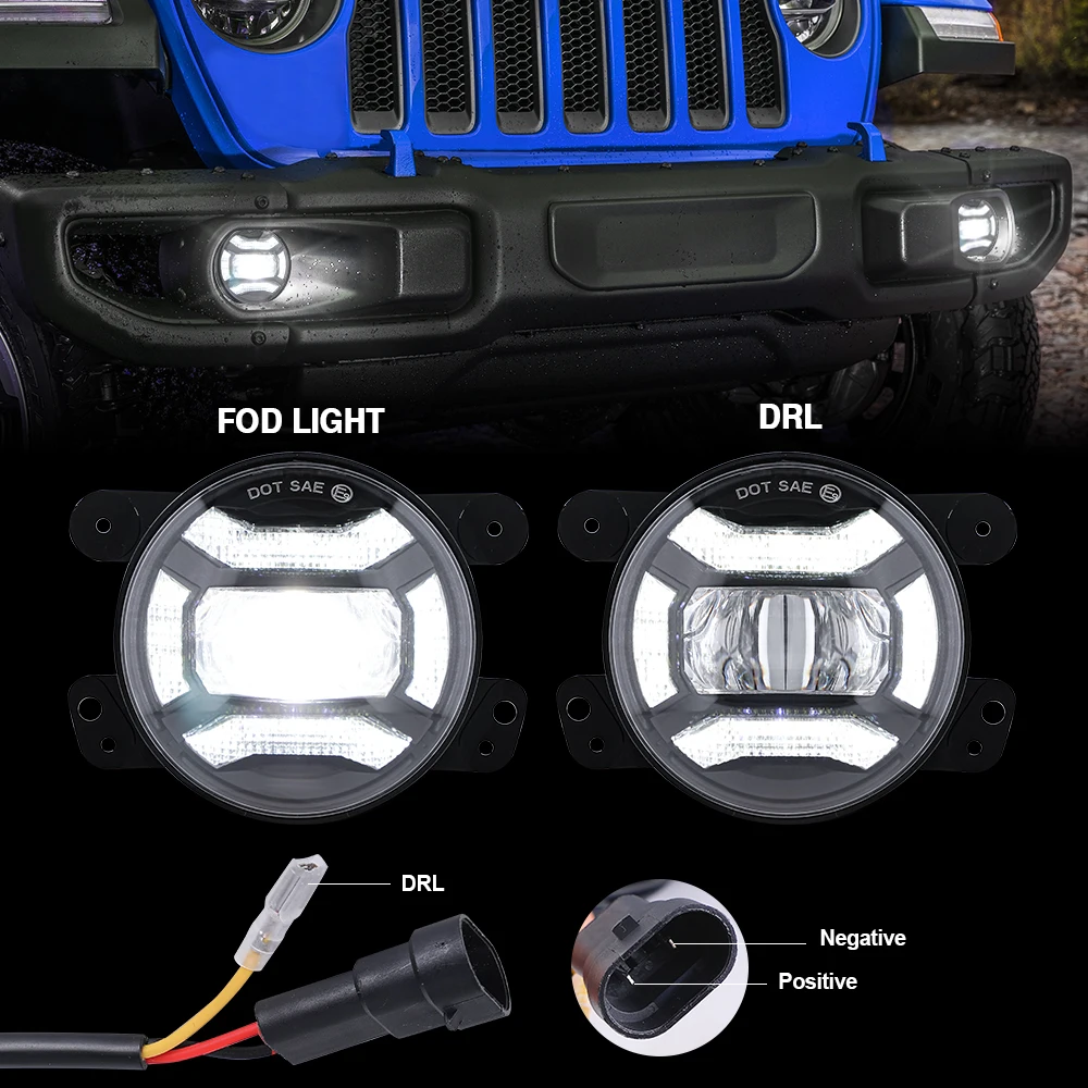 Optiques feux LED Vortex 7 pouces Jeep Wrangler JK