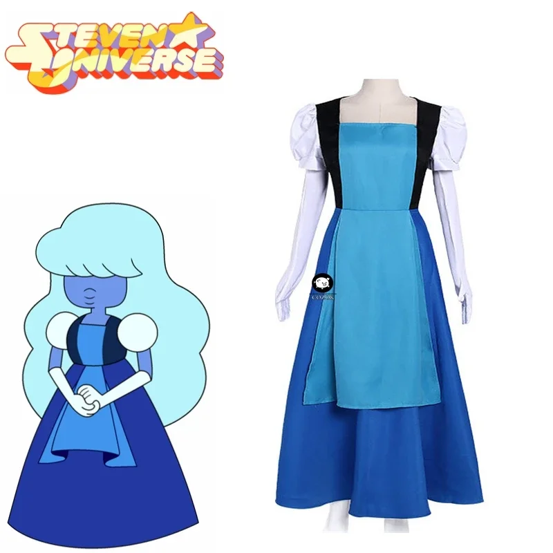 

Женское платье для косплея Steven Universe, сапфировое синее платье для ролевых игр, нарядное платье принцессы любого размера