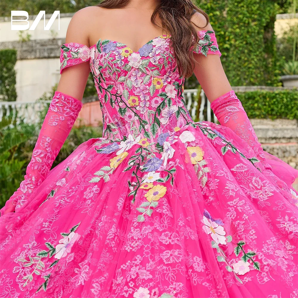 Sweet 15 16 Dresses Luxury Lace Off the Shoulder Sleeves Plus Size Party Prom Gown Cocktail